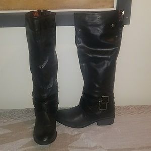 Pink & Pepper Racer Black Belted Riding Boots